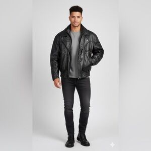 Vintage wilson's 90s bomber leather jacket with zipin vest small pristine condit